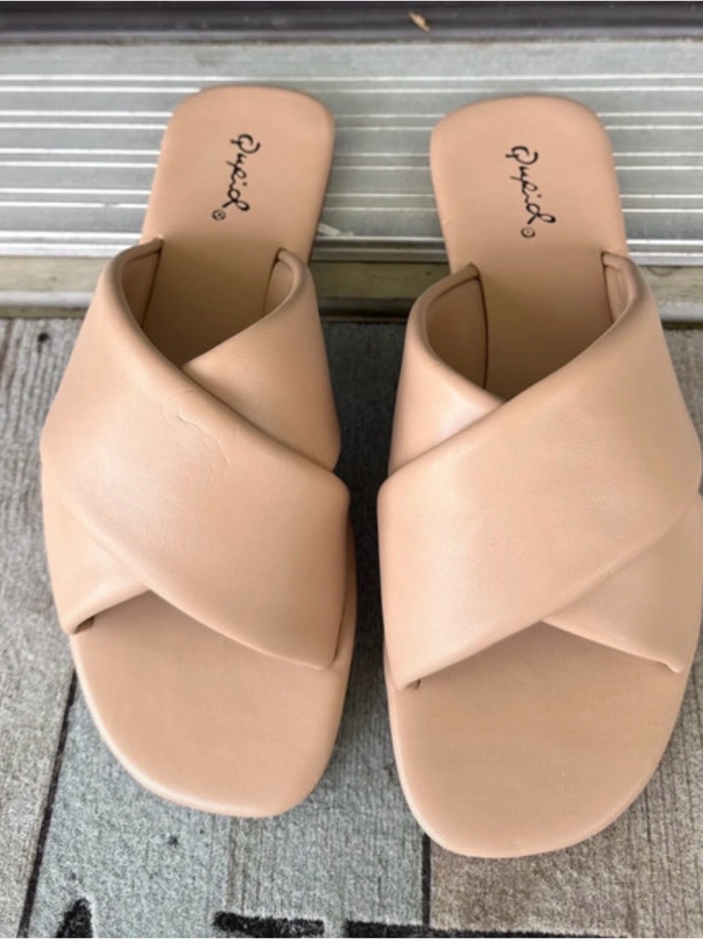 Qupid Slide Nude Sandals